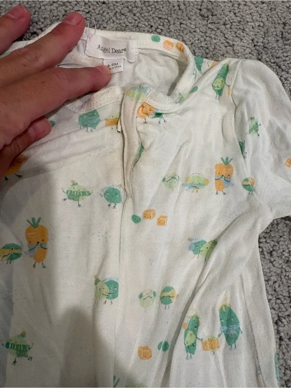 Angel Dear Pink Floral & Veggie Footed One-Pieces (2)